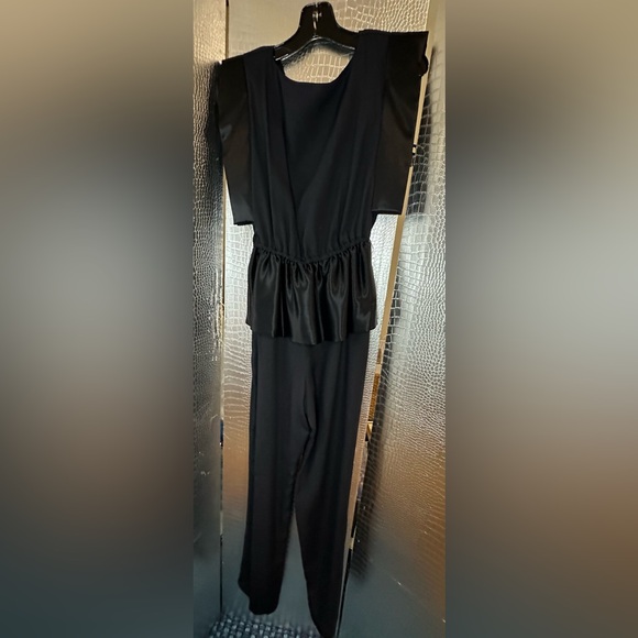 Act 1 Elegant Vintage Black Jumpsuit with Embellished Belt - Picture 12 of 16